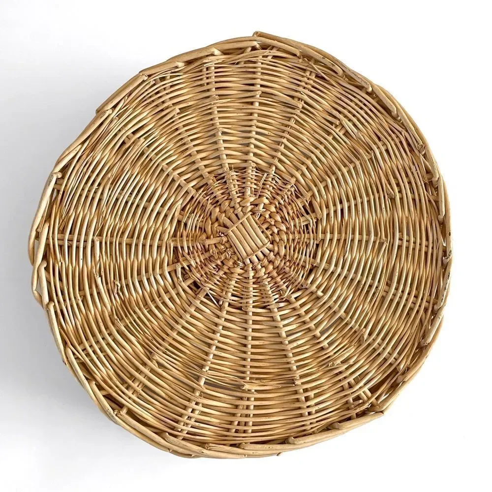 Wicker Rattan Chips & Dip Basket Bowl